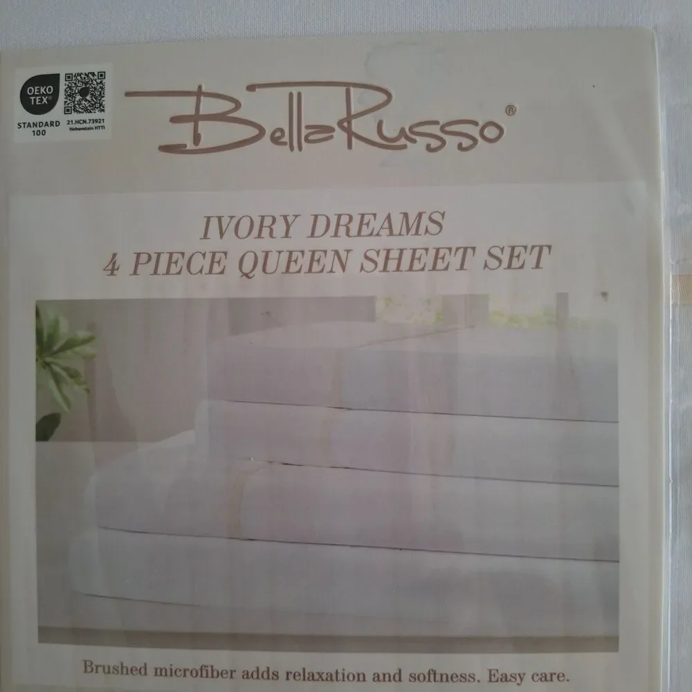 Bella Russo Ivory Dreams 4 Piece Queen Sheet Set